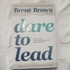 Brené Brown "Dare to Lead" Hardcover Book - White with Teal & Navy Text